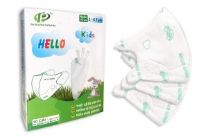 Khẩu Trang Em Bé Hello Kids 3D ( Hoạ Tiết Ô Tô Xanh - 10 Cái/Hộp )